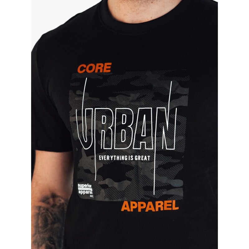 Dstreet Černé tričko s nápisem Urban