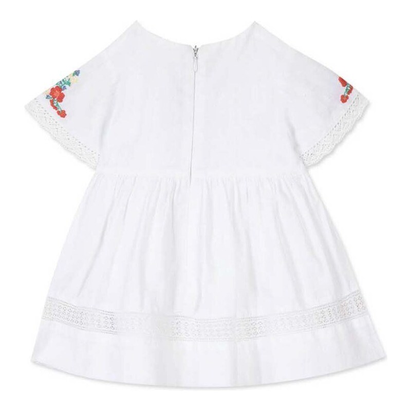 Dětské bavlněné šaty Tartine et Chocolat bílá barva, mini