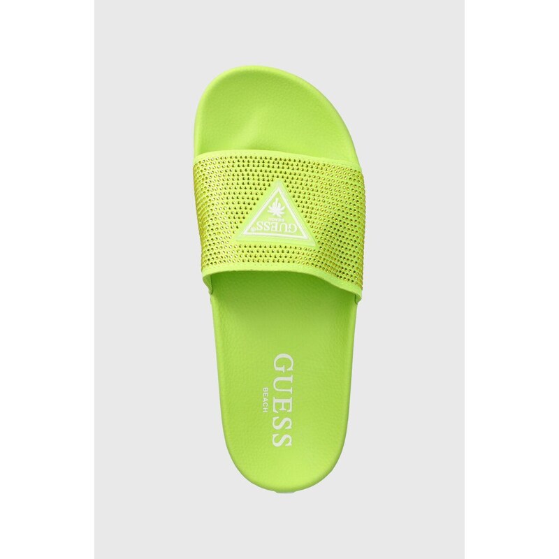 Pantofle Guess dámské, zelená barva, E4GZ25 BB00F