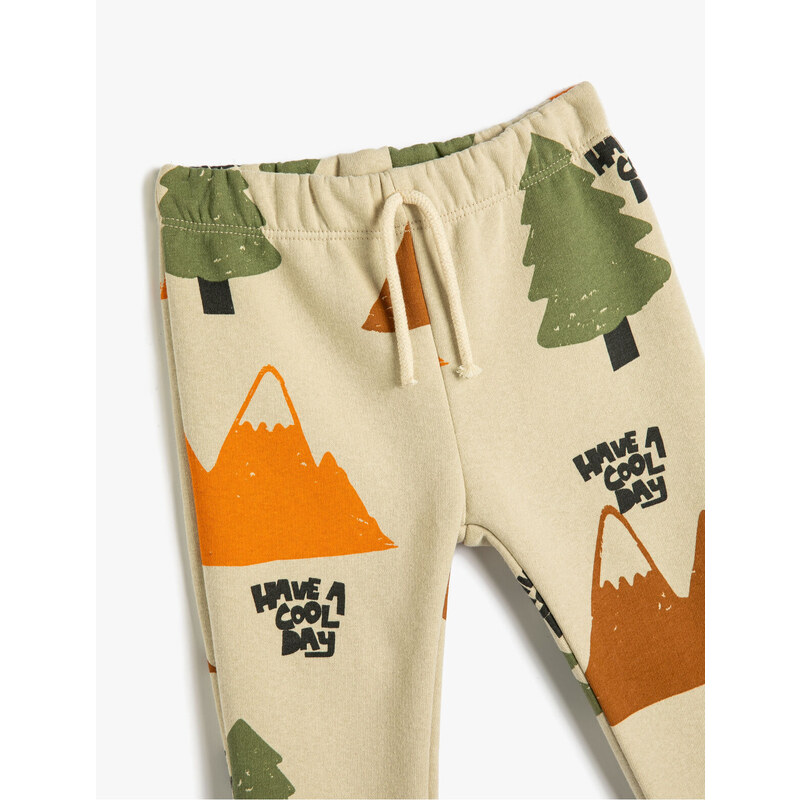 Koton Jogger Sweatpants Nature Theme with Tie Waist Sharding