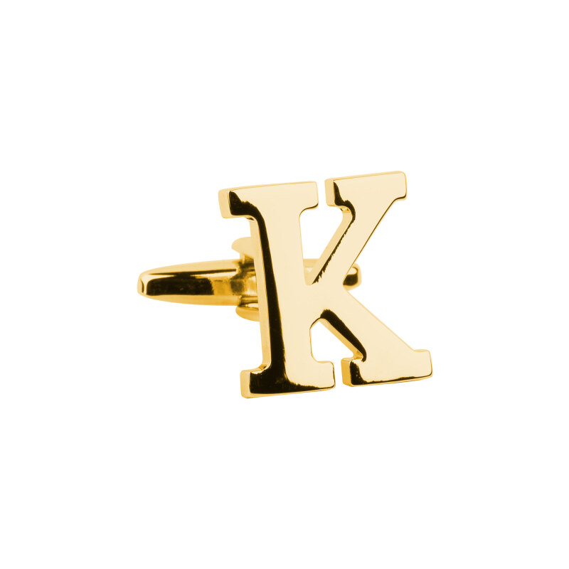 BUBIBUBI Manžetový knoflíček zlaté písmeno K