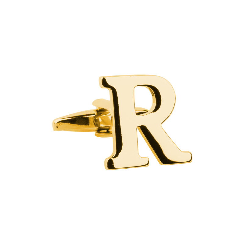 BUBIBUBI Manžetový knoflíček zlaté písmeno R
