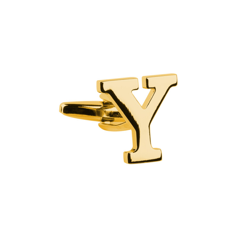 BUBIBUBI Manžetový knoflíček zlaté písmeno Y
