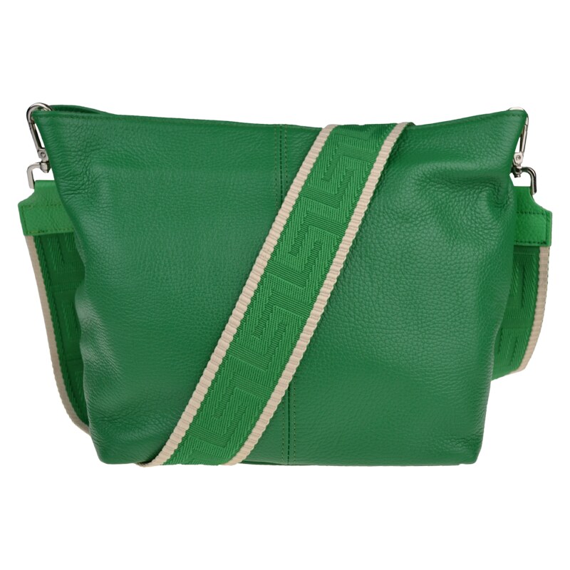 Zelená kožená italská crossbody kabelka Prisca Verde Chiaro s
