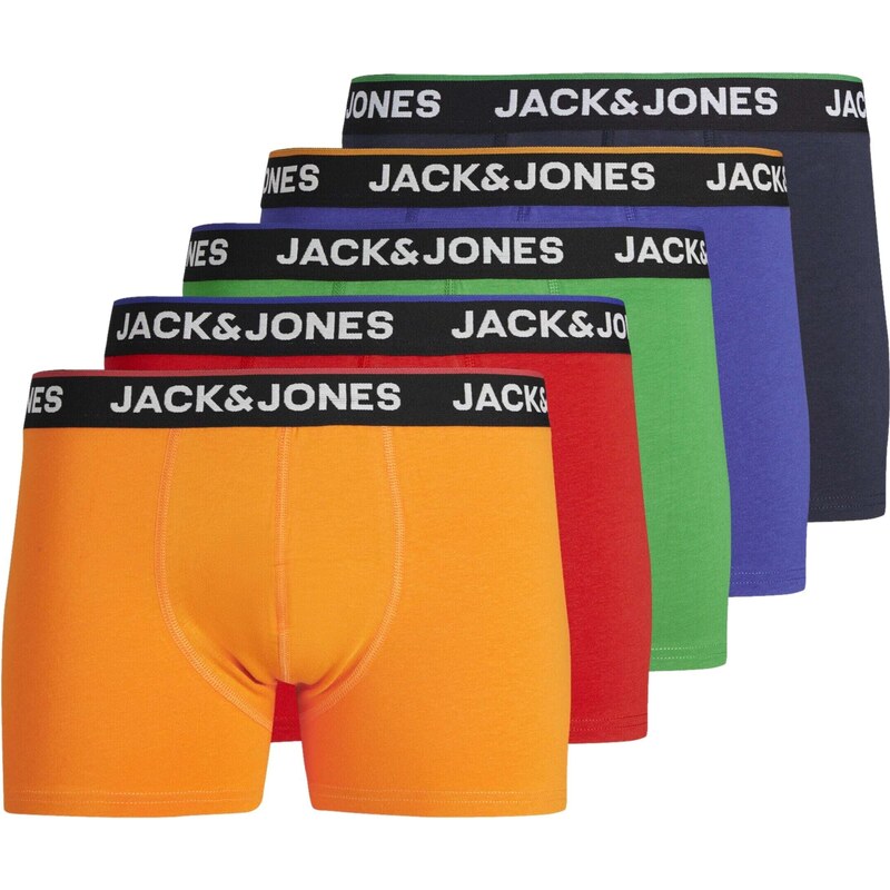 JACK & JONES Boxerky modrá / námořnická modř / zelená / oranžová / červená