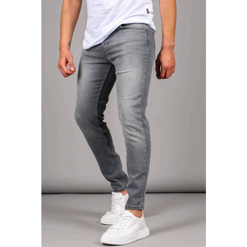 Madmext Gray Lycra Skinny Fit Men's Jeans 6323