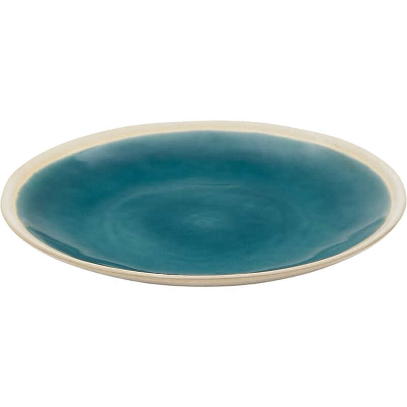 Modro-bílý keramický talíř Kave Home Sanet 27,5 cm