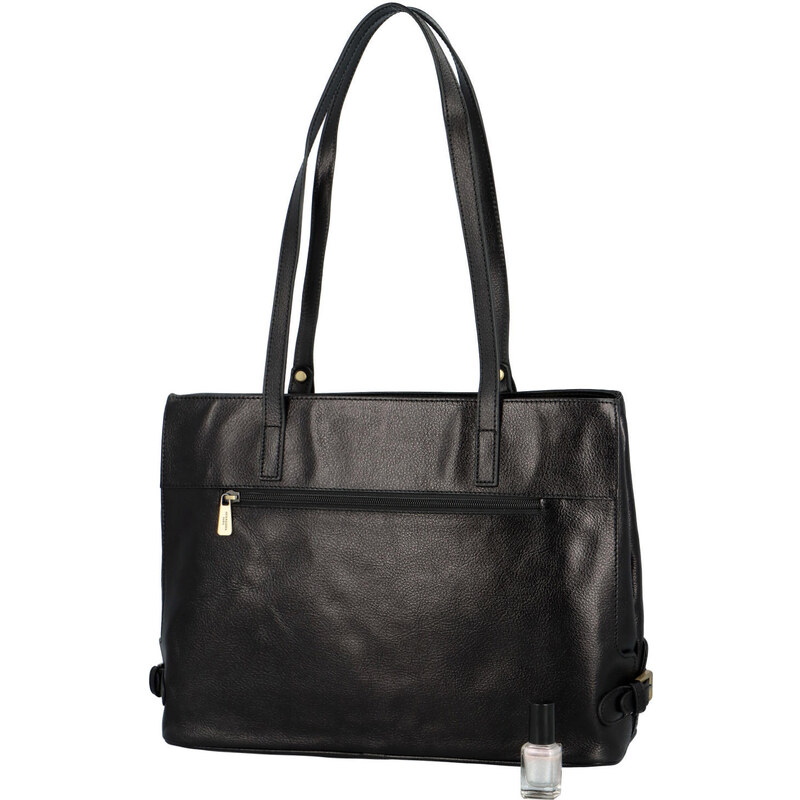 Luxusní dámská kožená kabelka černá - Hexagona Elianna černá