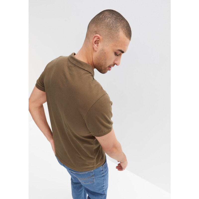 bonprix Polo tričko z bavlny, Slim Fit, krátký rukáv Zelená