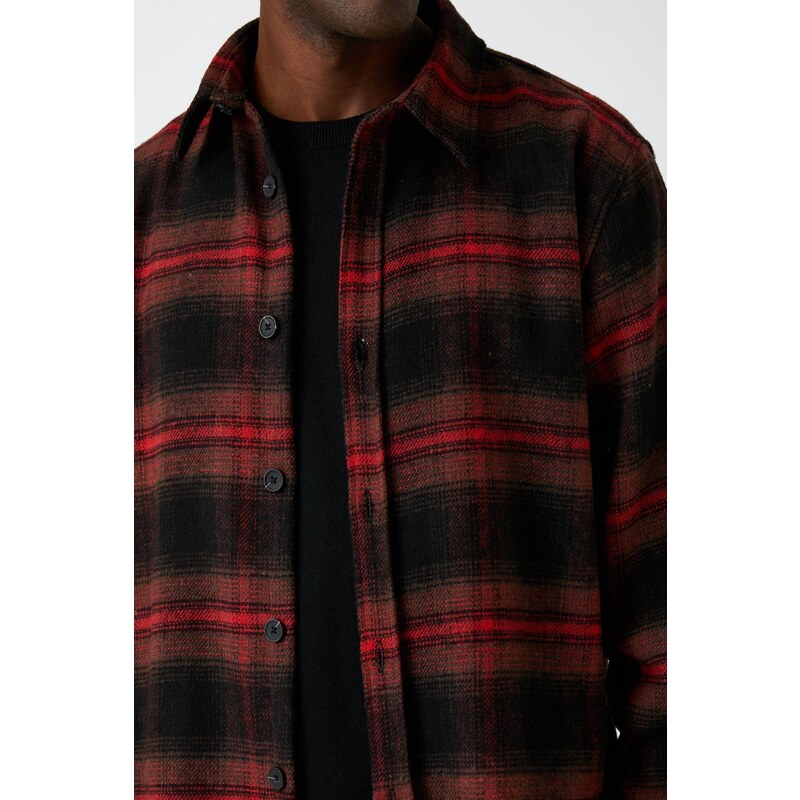 Koton Men's Red Plaid Shirt