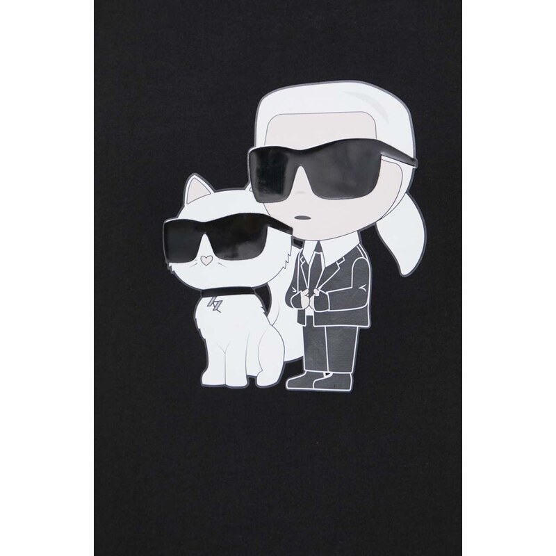 Bavlněné tričko Karl Lagerfeld černá barva, s potiskem