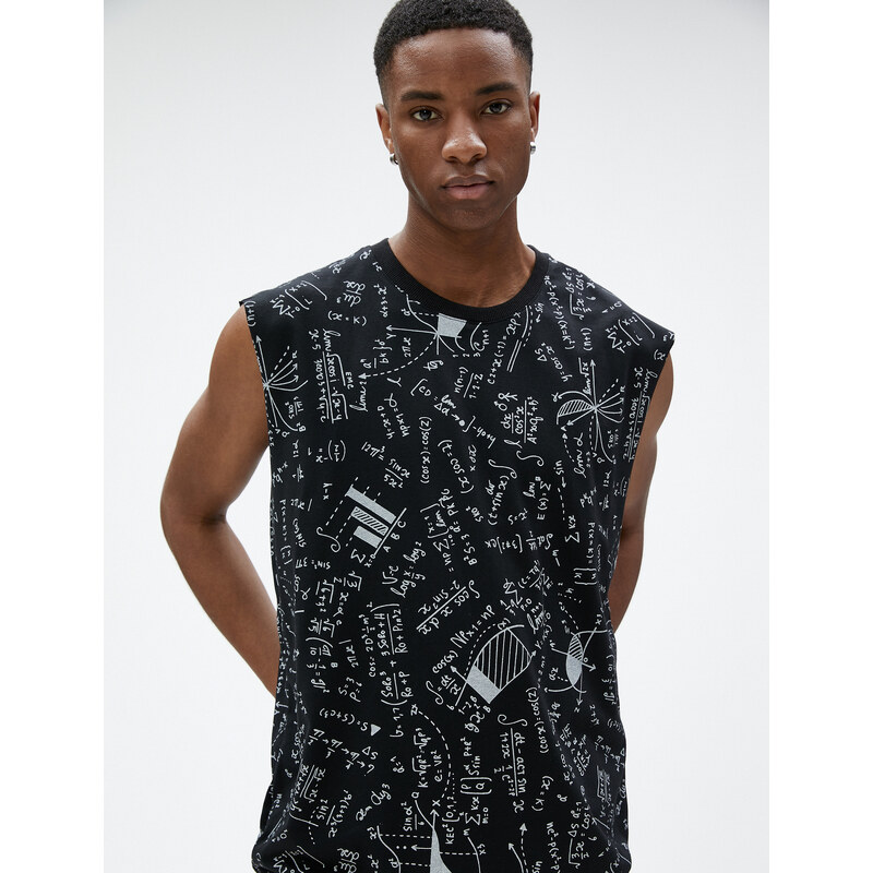 Koton Slogan Printed Singlets Sleeveless Crew Neck