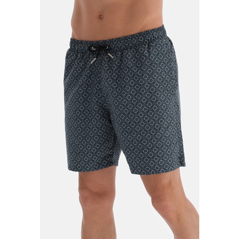 Dagi Khaki Tie Pattern Mid Sea Shorts