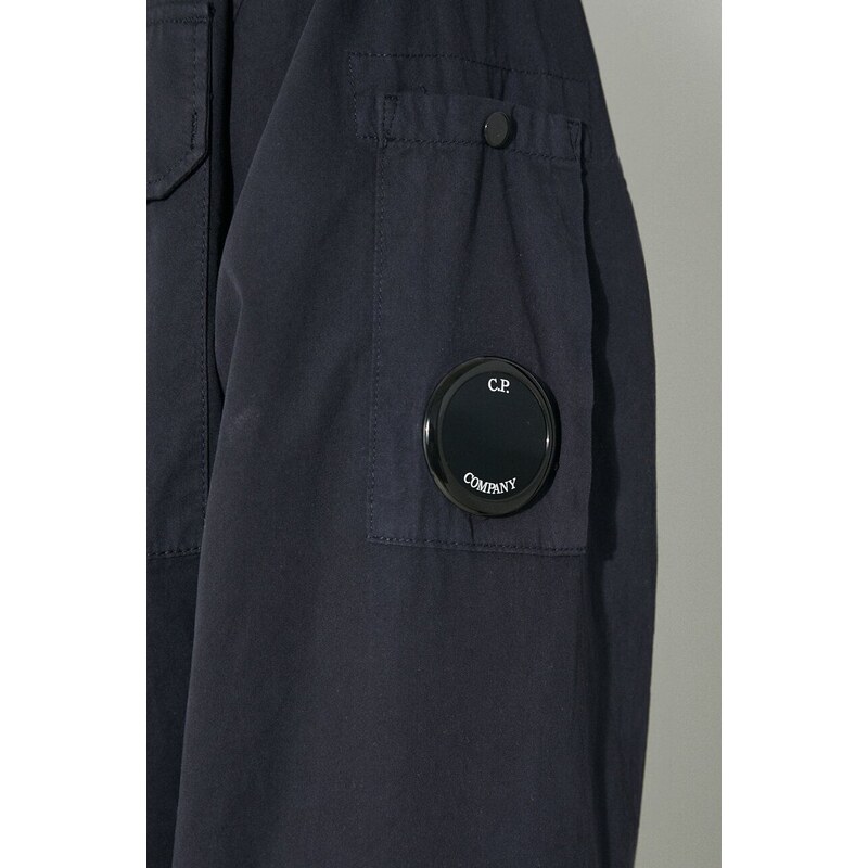 Bavlněná košile C.P. Company Gabardine Pocket tmavomodrá barva, regular, s klasickým límcem, 16CMSH157A002824G