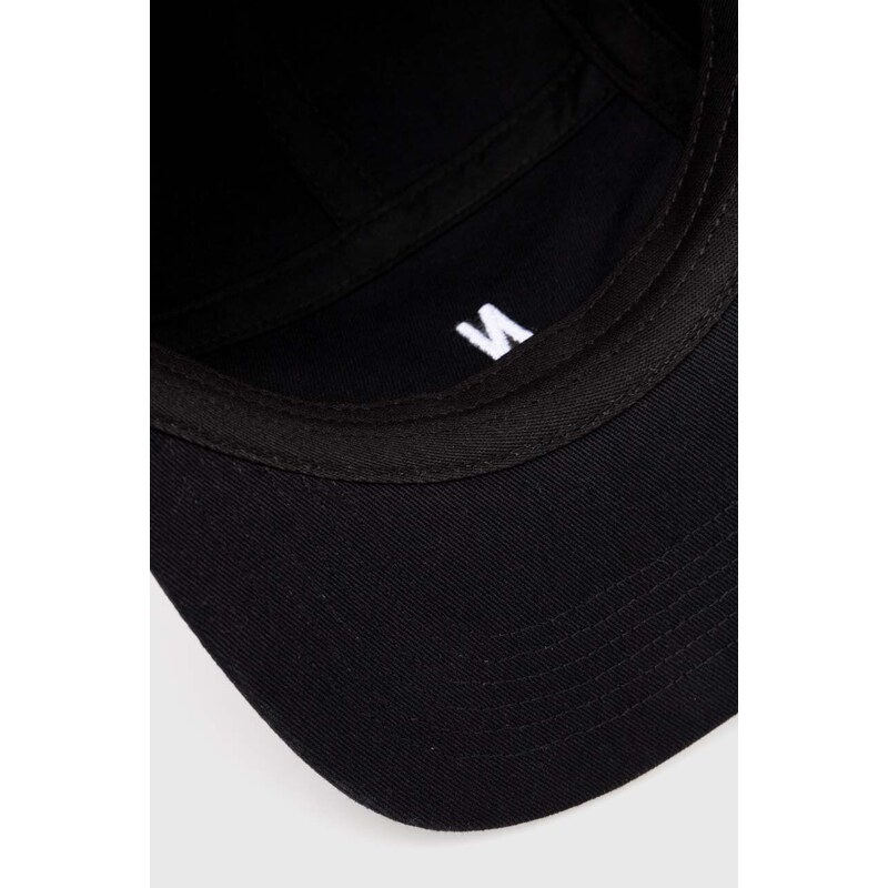 Bavlněná baseballová čepice Norse Projects Twill 5 Panel Cap černá barva, N80.0126.9999