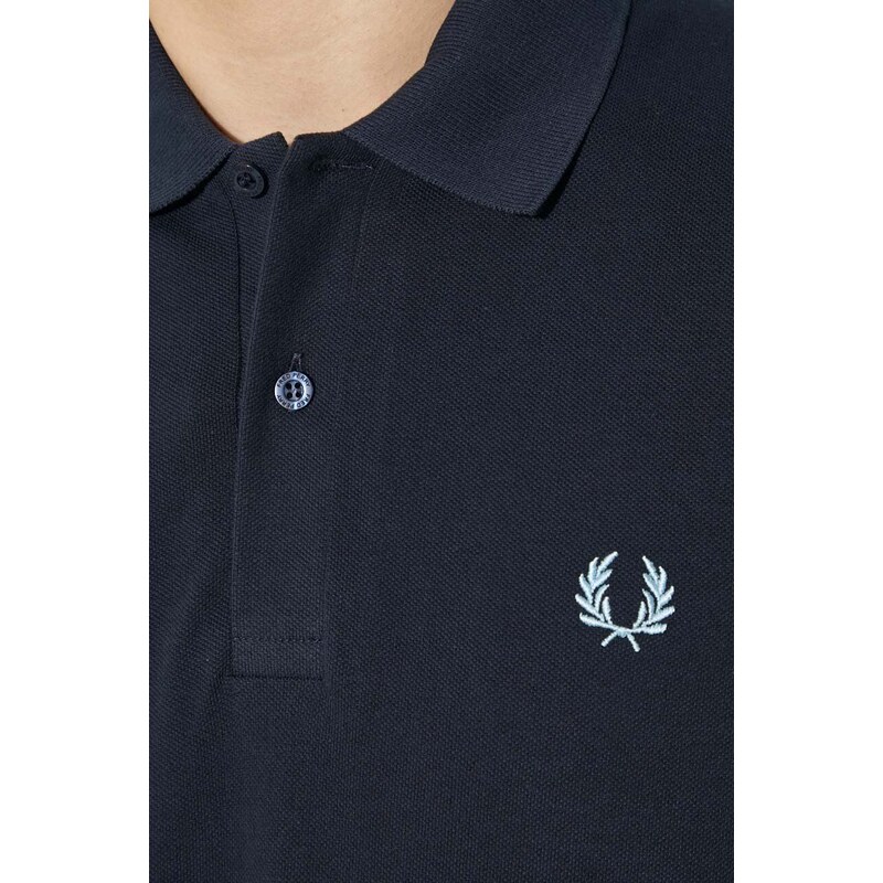 Bavlněné polo tričko Fred Perry The Original Shirt tmavomodrá barva, s aplikací, M3.795