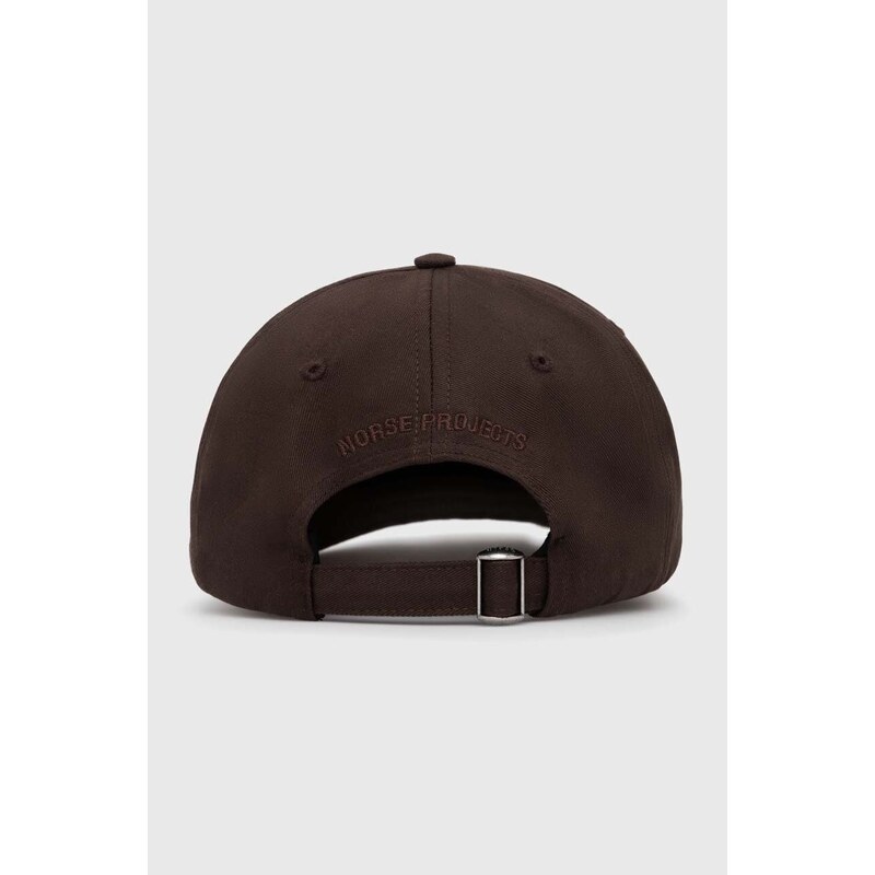 Bavlněná baseballová čepice Norse Projects Felt N Twill Sports Cap hnědá barva, s aplikací, N80.0128.2022