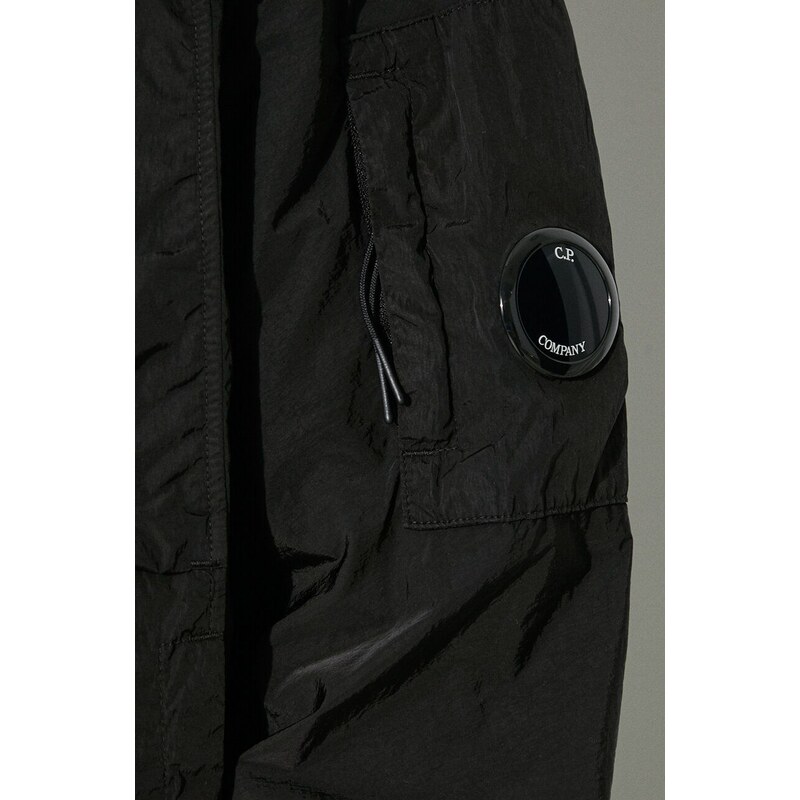 Bunda C.P. Company Chrome-R Hooded pánská, černá barva, přechodná, oversize, 16CMOW036A005904G