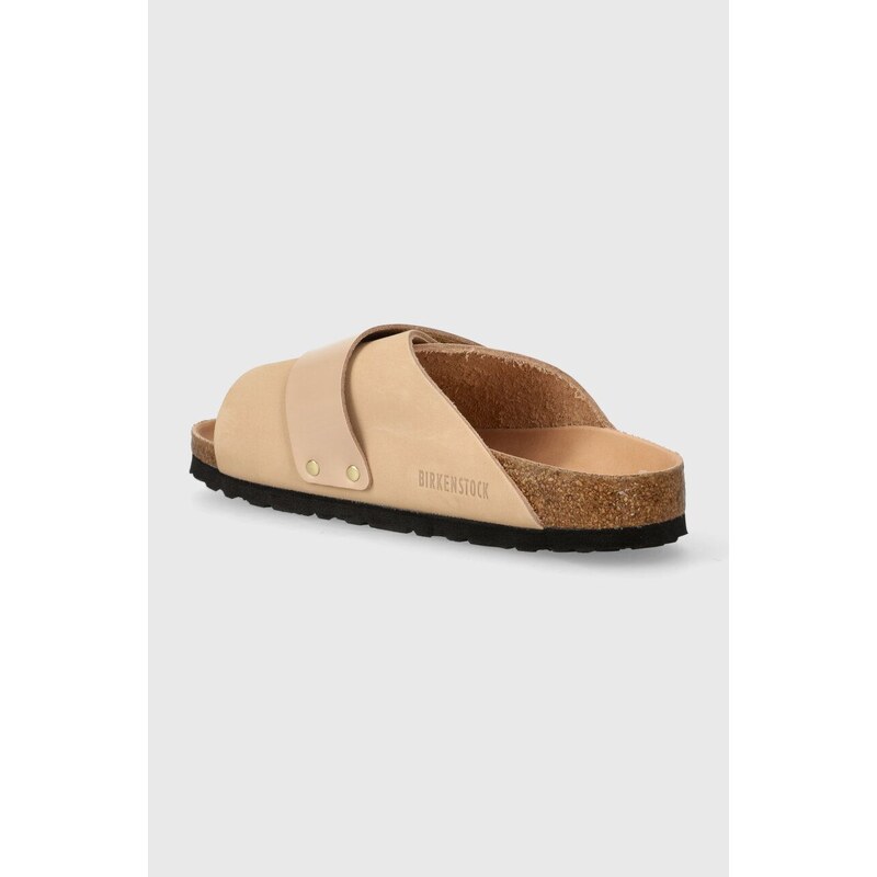 Kožené pantofle Birkenstock Kyoto dámské, béžová barva, 1026560