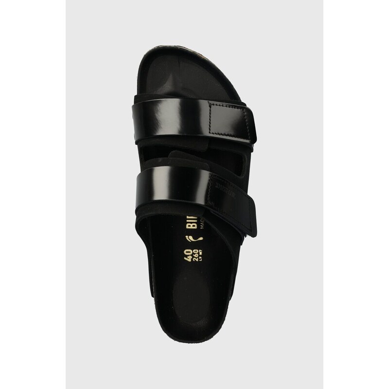 Kožené pantofle Birkenstock Uji dámské, černá barva, 1026570