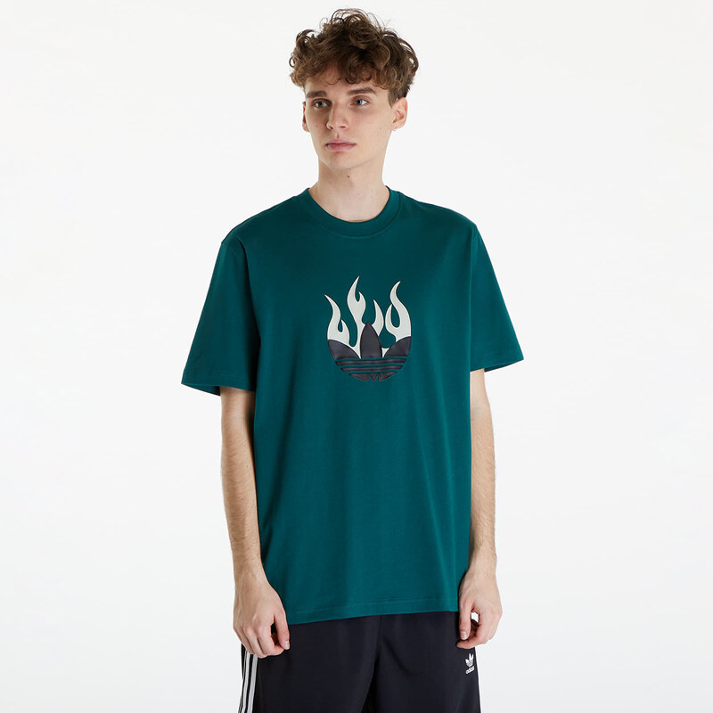 adidas Originals Pánské tričko adidas Flames Logo Tee Collegiate Green