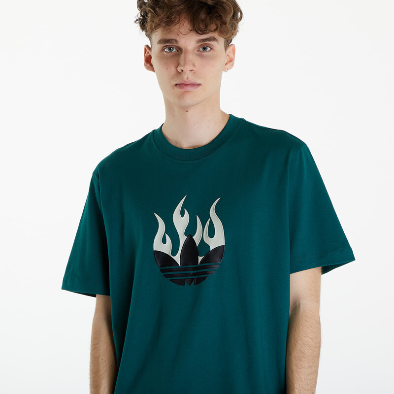 adidas Originals Pánské tričko adidas Flames Logo Tee Collegiate Green