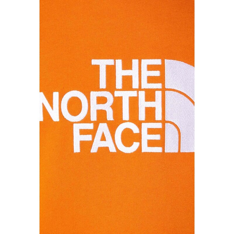 Bavlněná mikina The North Face M Light Drew Peak Pullover Hoodie pánská, oranžová barva, s kapucí, s aplikací, NF00A0TEPCO1