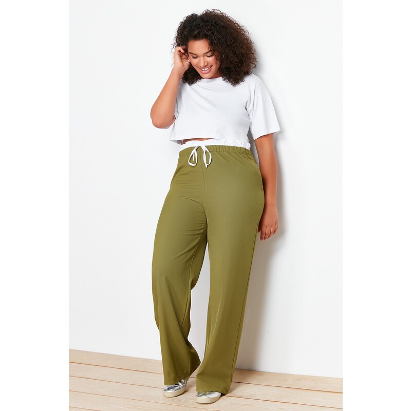 Trendyol Curve Khaki Wideleg Woven Trousers