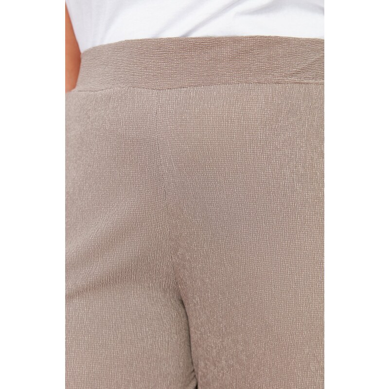 Trendyol Curve Brown Wide Cut Knitted Trousers