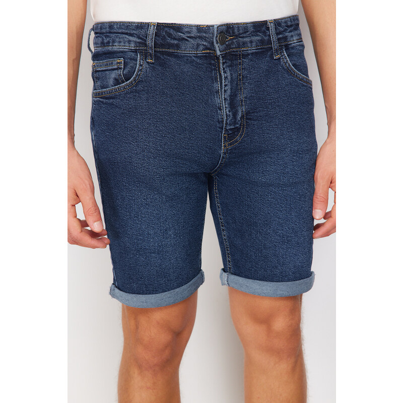 Trendyol Navy Blue Slim Fit Denim Jeans Shorts