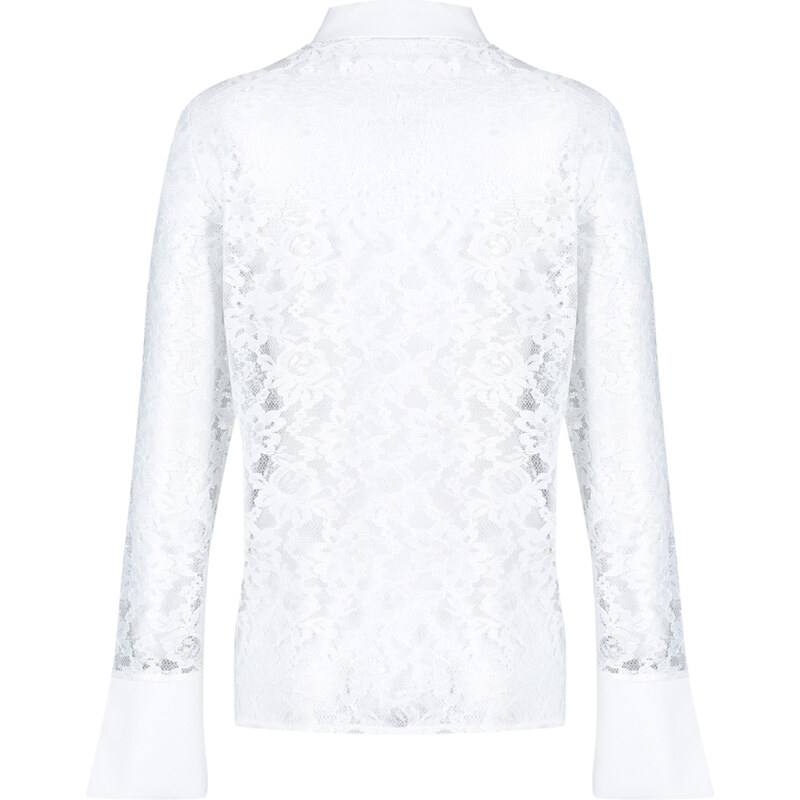 Trendyol White Unlined Lace Shirt