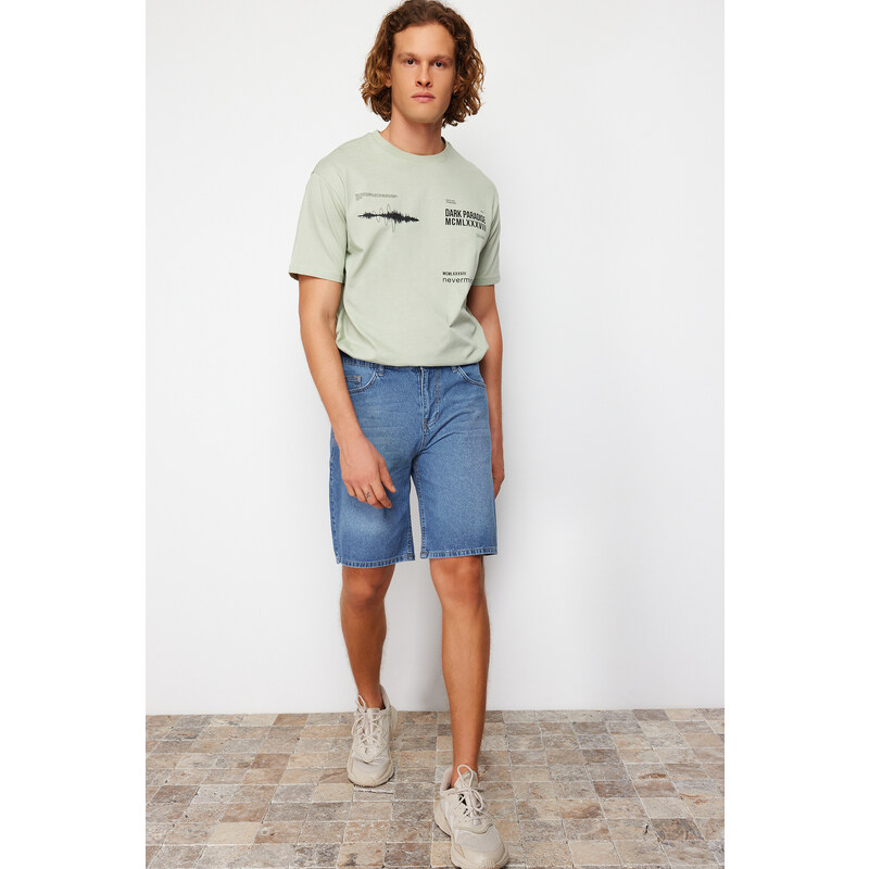 Trendyol Indigo Regular Fit Denim Denim Shorts