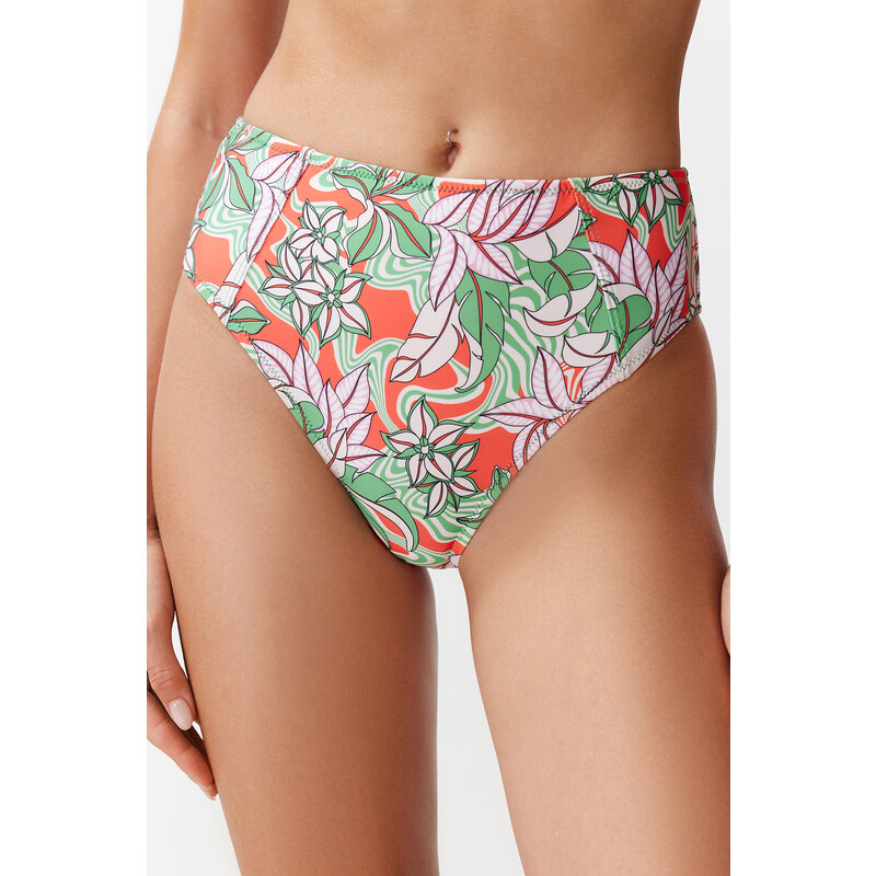 Trendyol Floral Print High Waist Hipster Bikini Bottom