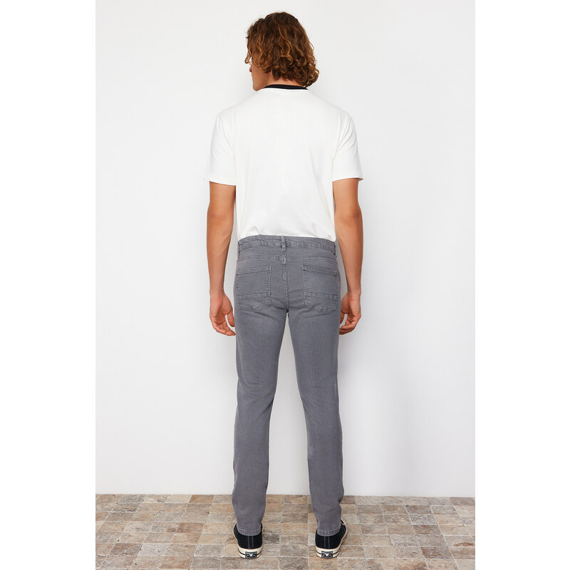 Trendyol Gray Skinny Fit Crash Stretchy Fabric Jeans Denim Trousers