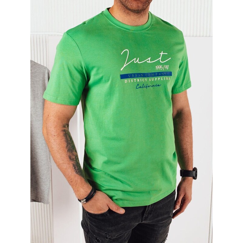Dstreet Zelené tričko s výrazným nápisem