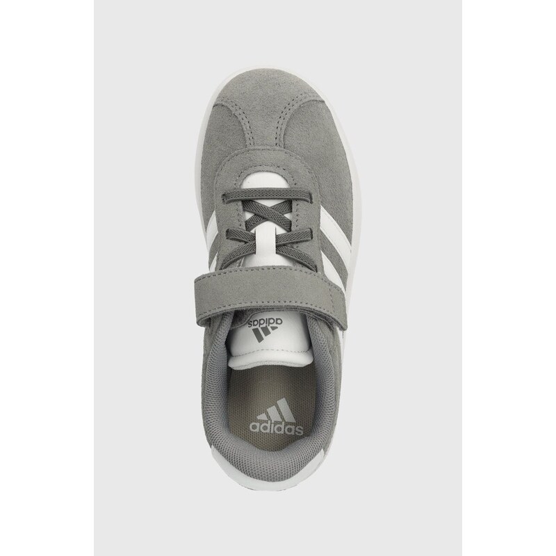 Dětské semišové sneakers boty adidas VL COURT 3.0 EL C šedá barva