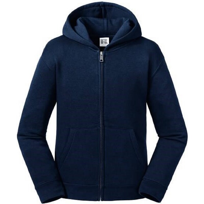 Navy blue children's sweatshirt with hood and zipper Authentic Russell