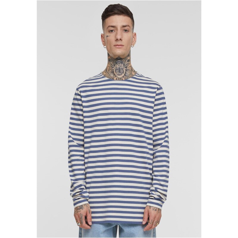 UC Men Pánské triko Regular Stripe LS - bílé/modré