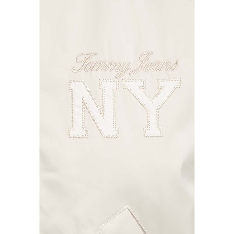 Bomber bunda Tommy Jeans béžová barva, zimní, oversize