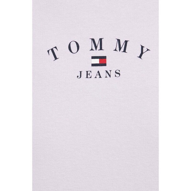 Mikina Tommy Jeans dámská, fialová barva, s potiskem