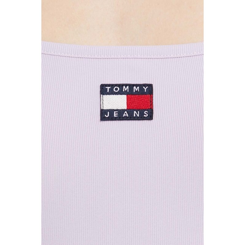 Šaty Tommy Jeans fialová barva, midi