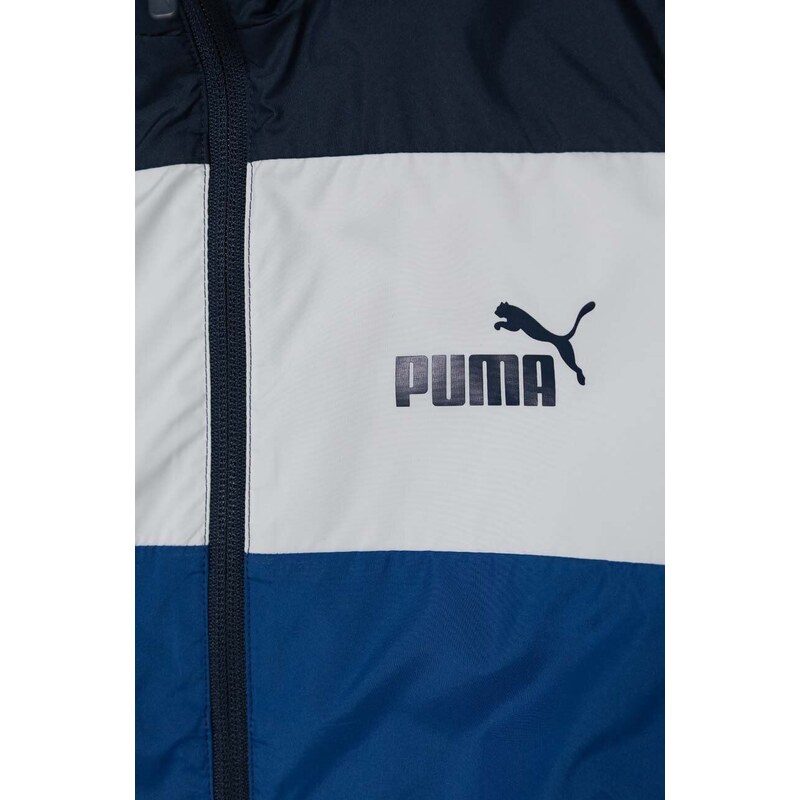 Dětská bunda Puma ESS+ CB Windbreaker tmavomodrá barva