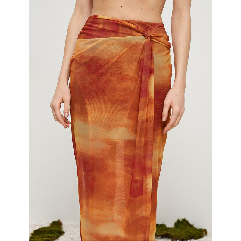 Koton Şahika Ercümen X Cotton - Draped Tulle Midi Skirt