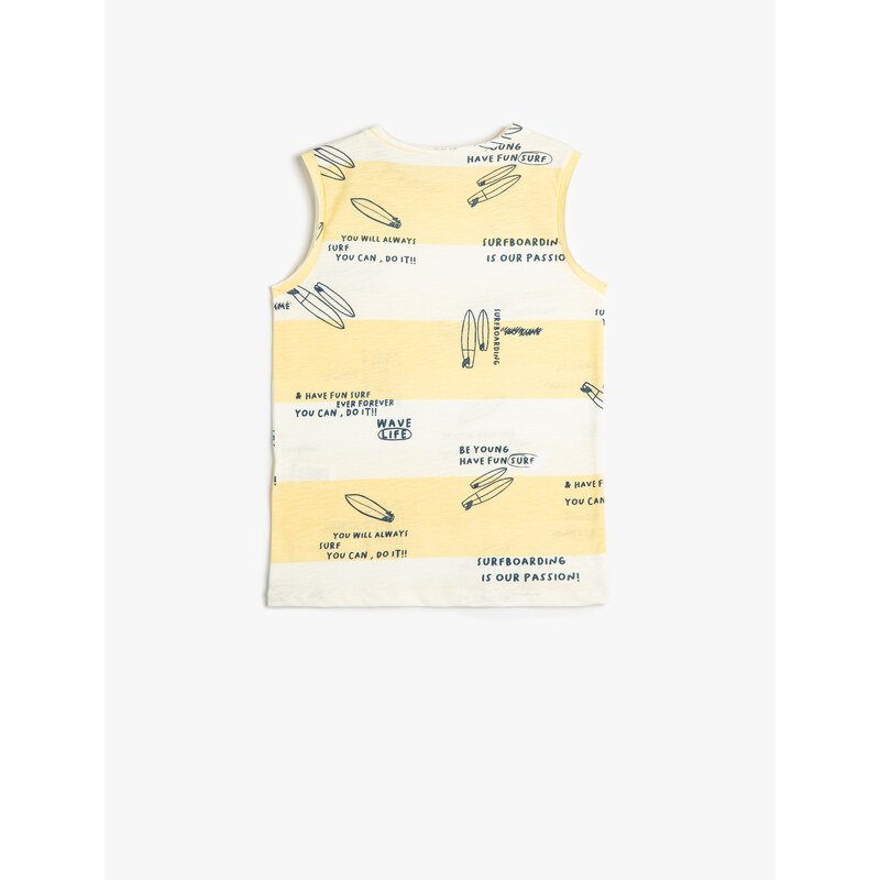 Koton Tank Top Sleeveless Printed Cotton