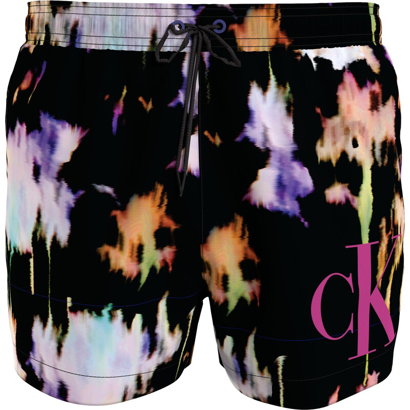 Pánské plavky SHORT DRAWSTRING KM0KM00968 0GJ černá s barevným