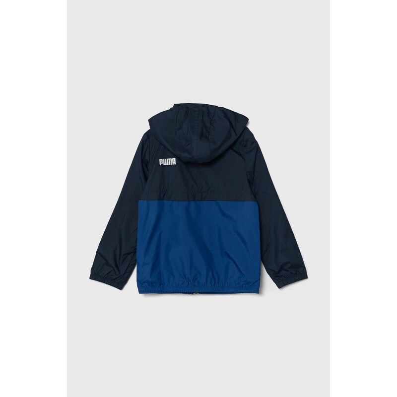 Dětská bunda Puma ESS+ CB Windbreaker tmavomodrá barva