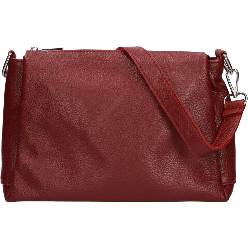 Dámská kožená crossbody kabelka Italia Tamara - tmavě červená