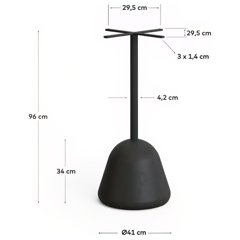 Dřevěný zahradní barový stůl Kave Home Saura 70 cm s černou podnoží