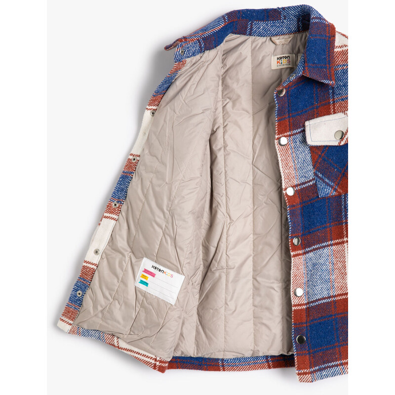 Koton Shirt Jacket Pocket Detail Long Sleeved Snap Fasteners