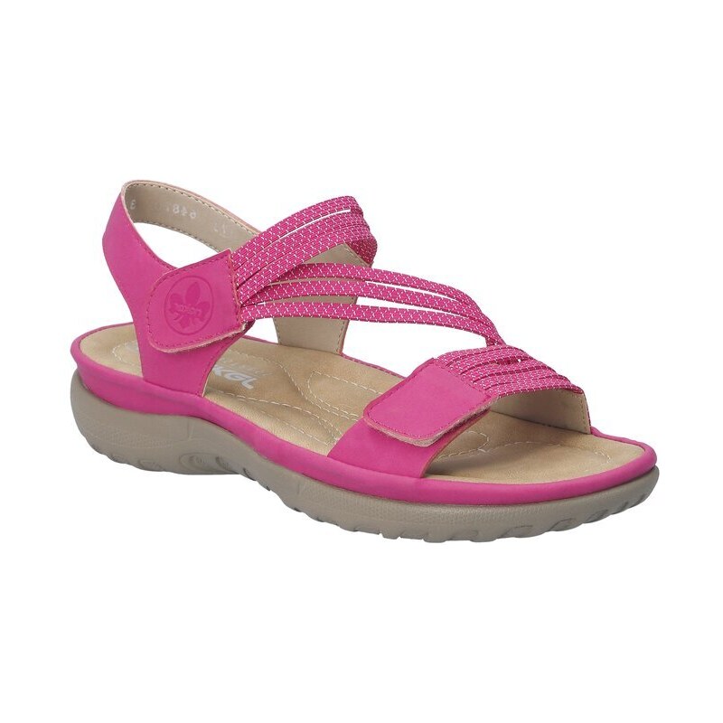 Letní sandály ve výrazné barvě Rieker 64870-31 růžová